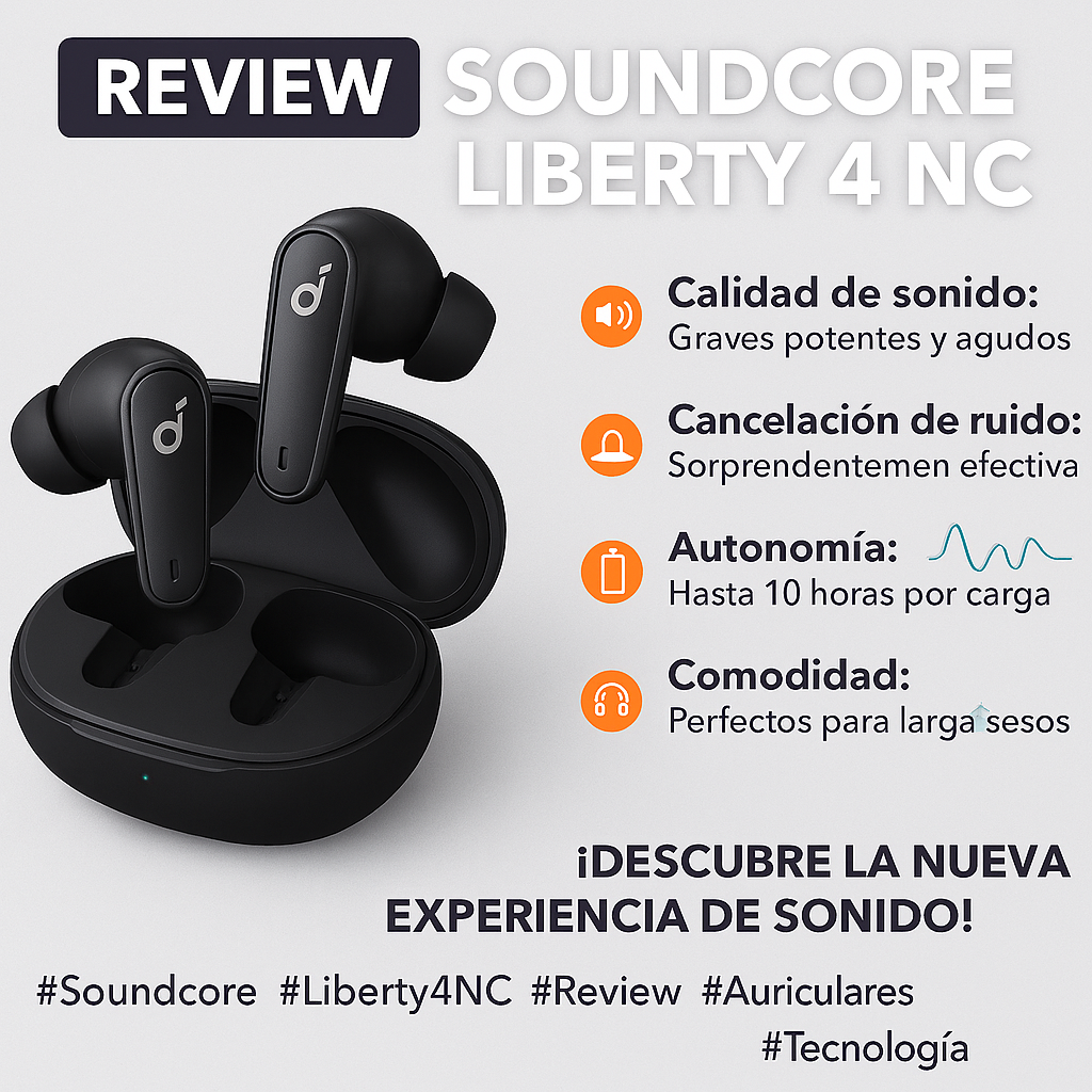 Imagen de Auriculares Soundcore Liberty 4 NC: los más vendidos en Amazon España 2025